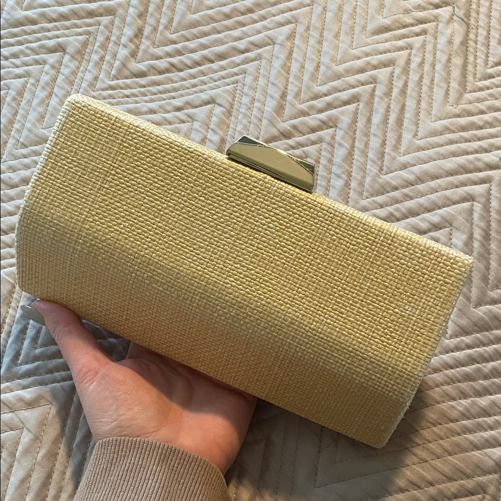 Golden Rafia Clutch
